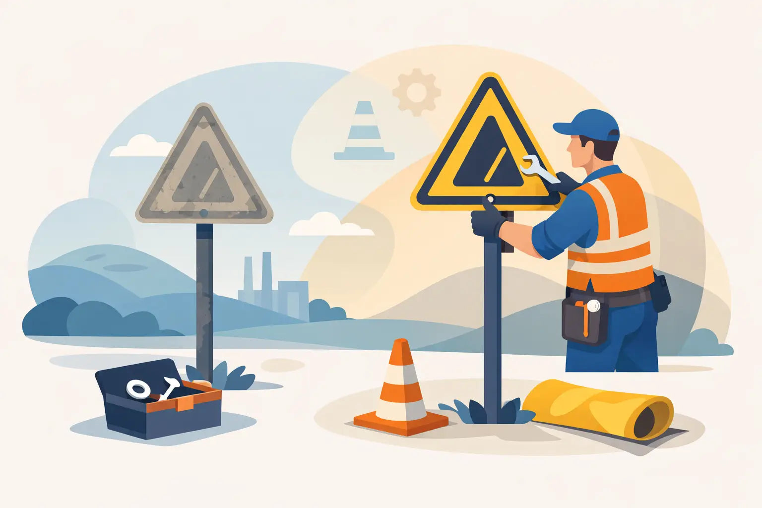 How to Replace Faded Warning Signs Safely