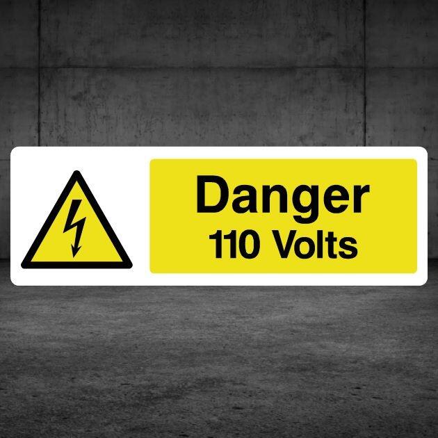 110 Volts Safety Sign Landscape-The Safety Sheep Store