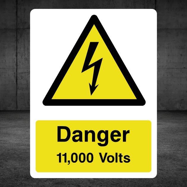 11,000 Volts Sign Portrait-The Safety Sheep Store