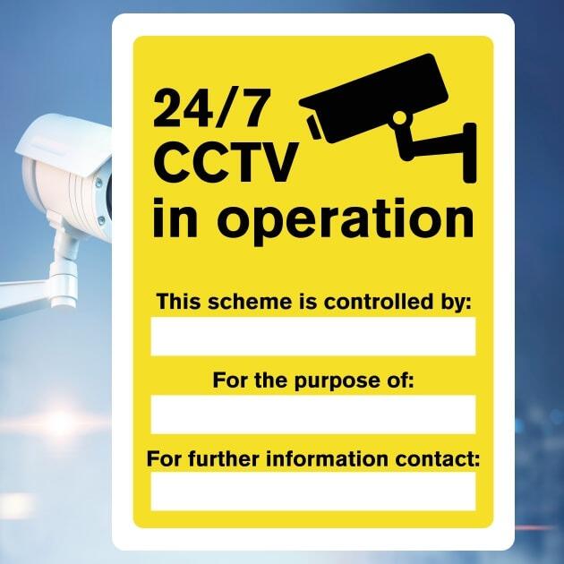 24/7 CCTV in Operation Sign-The Safety Sheep Store