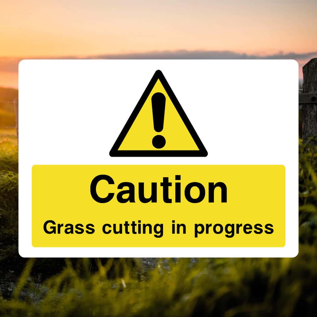 Grass Cutting In Progress Sign - The Safety Sheep Store