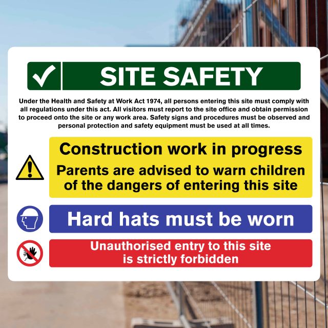 Site Safety Sign - Construction Work in Progress - The Safety Sheep Store