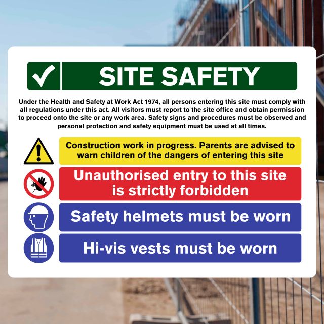 Site Safety Sign Construction Work in Progress - The Safety Sheep Store