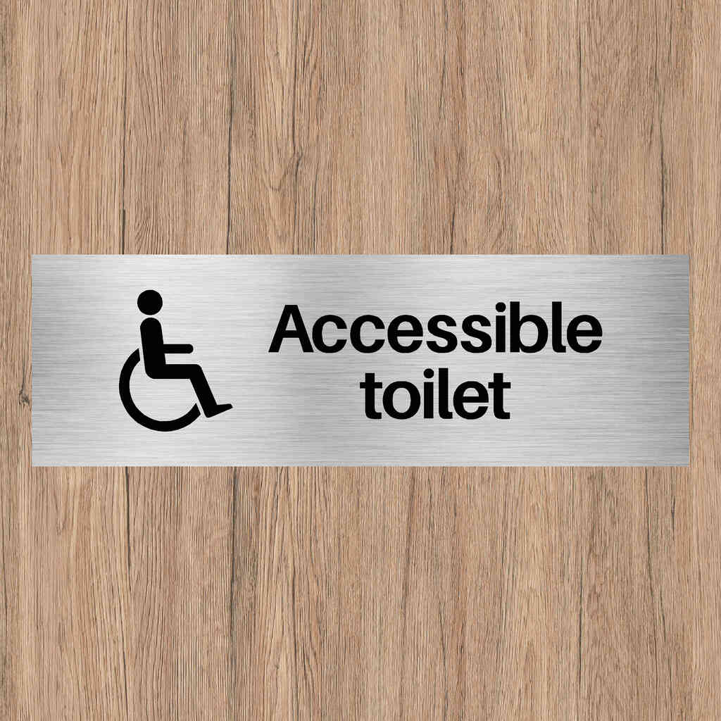 Accessible Toilet Sign Brushed Silver-The Safety Sheep Store