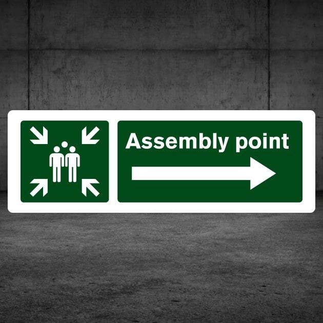 Assembly Point Fire Sign Right Arrow-The Safety Sheep Store