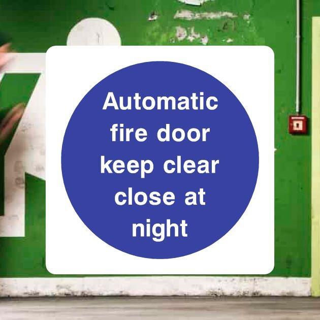 Automatic Fire Door Keep Clear Close At Night Safety Sign-The Safety Sheep Store