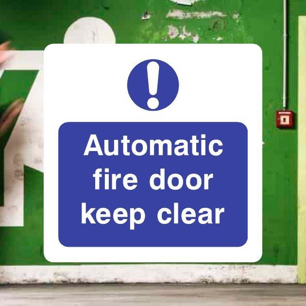 Automatic Fire Door Keep Clear Sign Square-The Safety Sheep Store