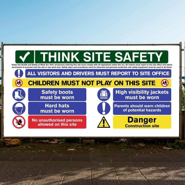 Site Safety Banner | Children Warning Message - The Safety Signs Store