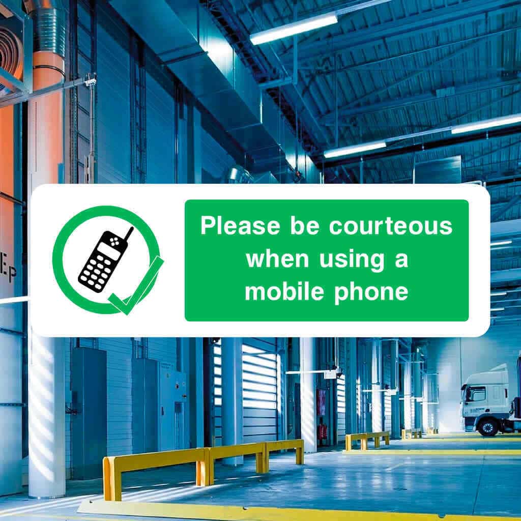Be Courteous When Using A Mobile Phone Sign-The Safety Sheep Store