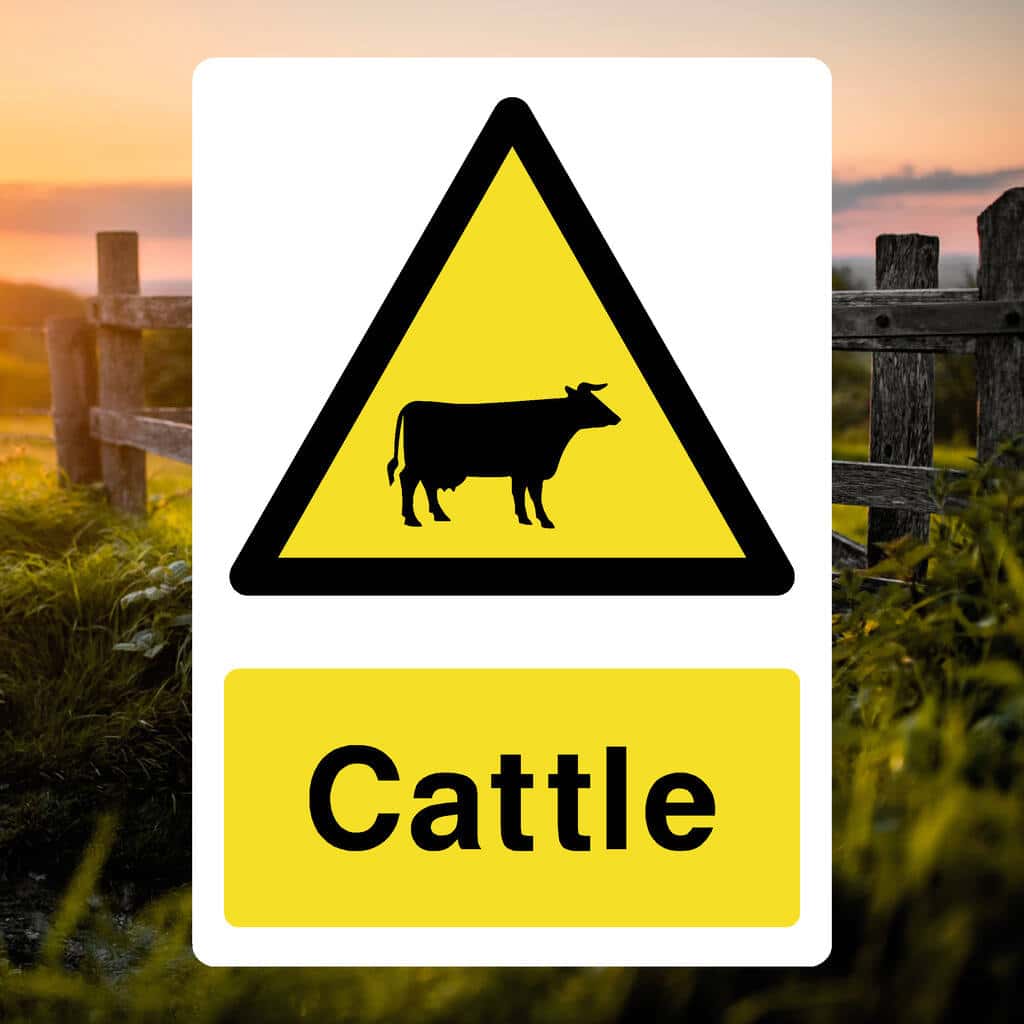 Cattle Warning Sign-The Safety Sheep Store