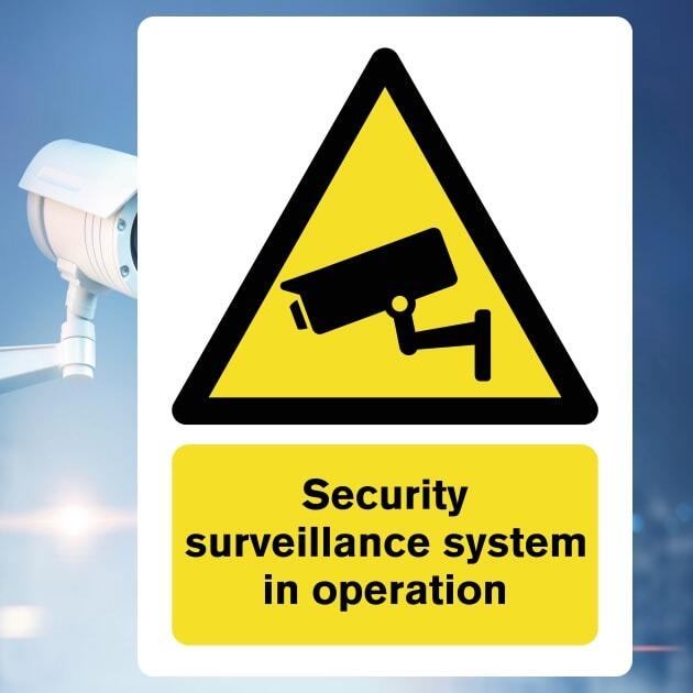 Security Surveillance System In Operation CCTV Sign - The Safety Signs Store