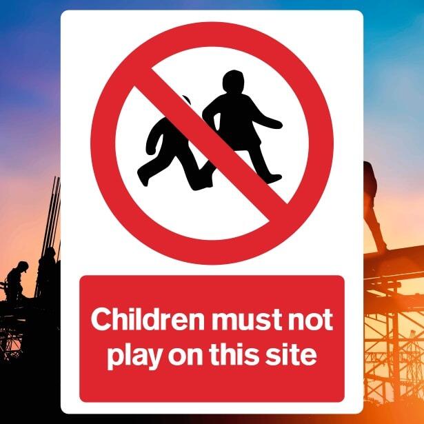 Children Must Not Play On This Site Hazard Sign-The Safety Sheep Store