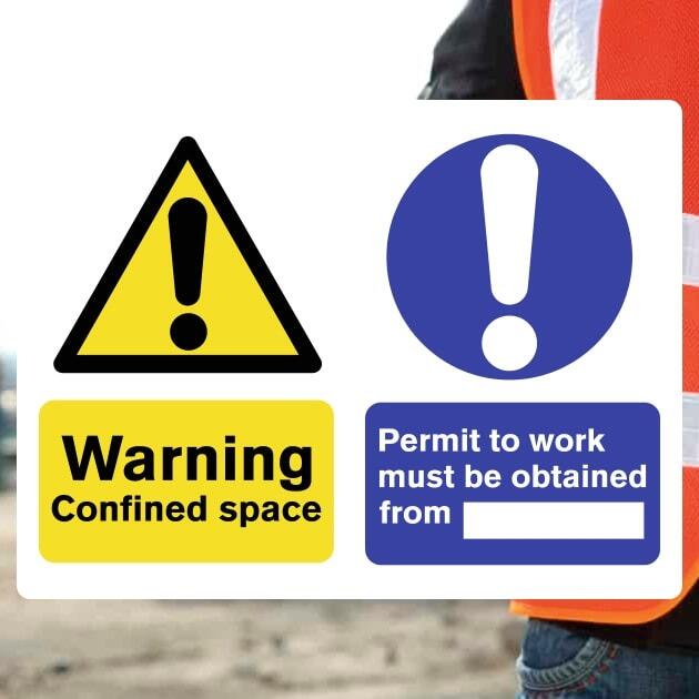 Confined Space Permit To Work Warning Sign-The Safety Sheep Store