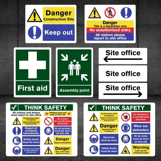 Construction Site Safety Signs 10 Pack - Pack A-The Safety Sheep Store