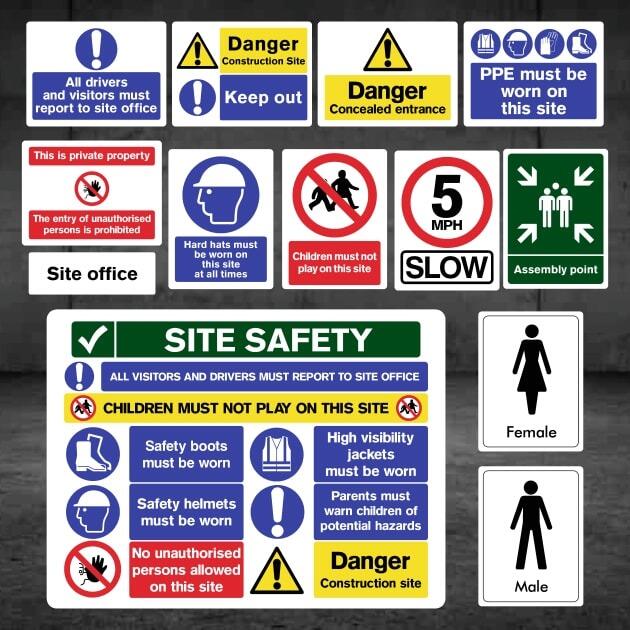 Construction Site Safety Signs 25 Pack - Pack F-The Safety Sheep Store