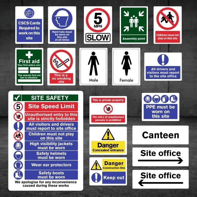 Construction Site Safety Signs 47 Pack - Pack G-The Safety Sheep Store