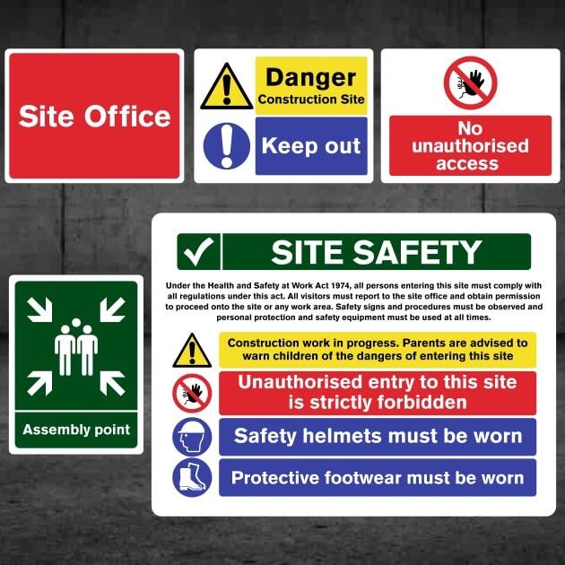 Construction Site Safety Signs 5 Pack - Pack C-The Safety Sheep Store