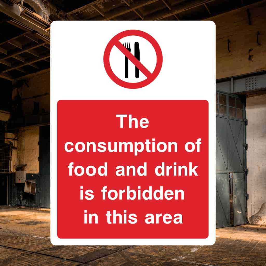 Consumption Of Food Or Drink Forbidden Sign-The Safety Sheep Store