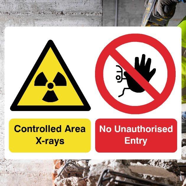 Controlled Area X-rays No Unauthorised Entry Sign-The Safety Sheep Store