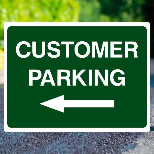 Customer Parking Sign Left-The Safety Sheep Store