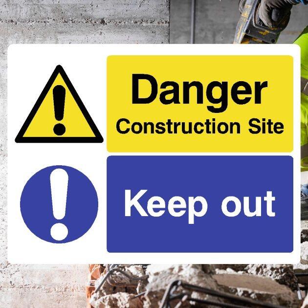 Danger Construction Site Keep Out Sign-The Safety Sheep Store