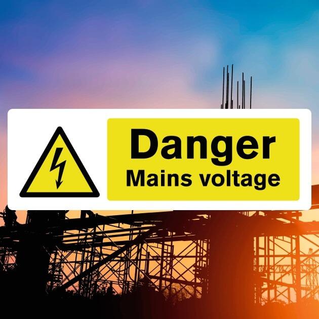 Danger Mains Voltage Hazard Sign-The Safety Sheep Store