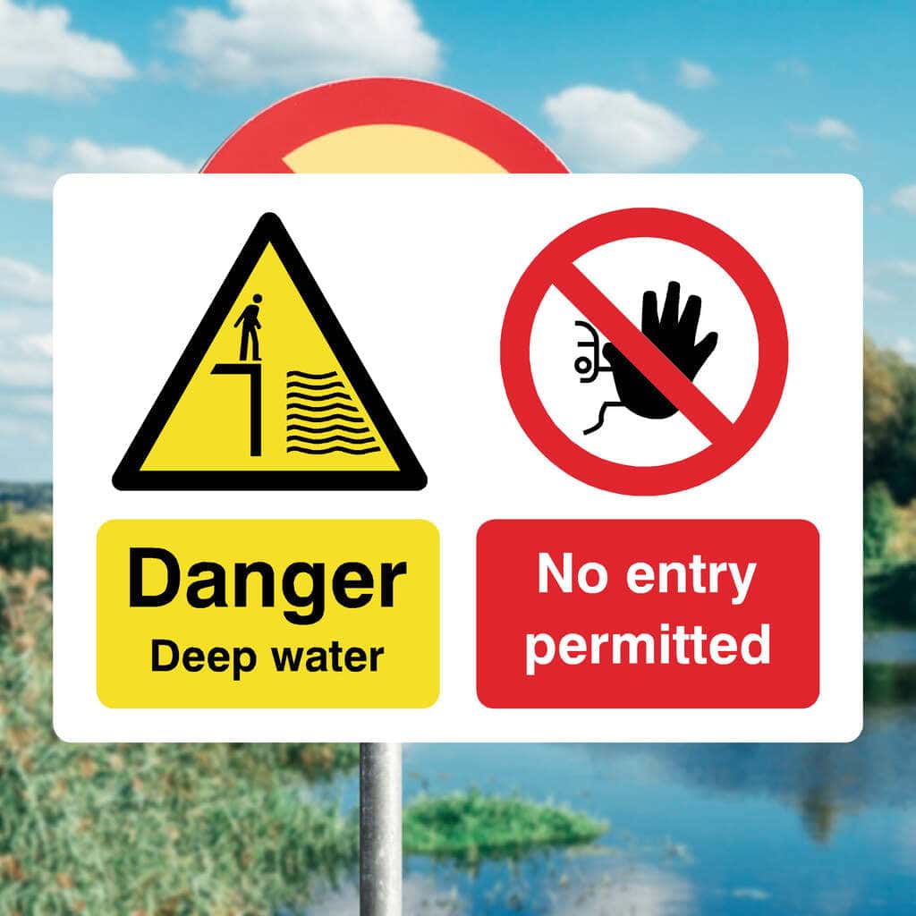 Deep Water No Entry Permitted Sign - The Safety Sheep Store