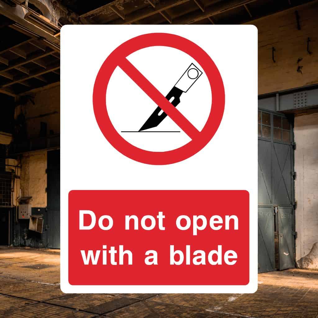 Do Not Open With A Blade Sign-The Safety Sheep Store