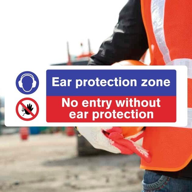 Ear Protection Zone Sign v2-The Safety Sheep Store