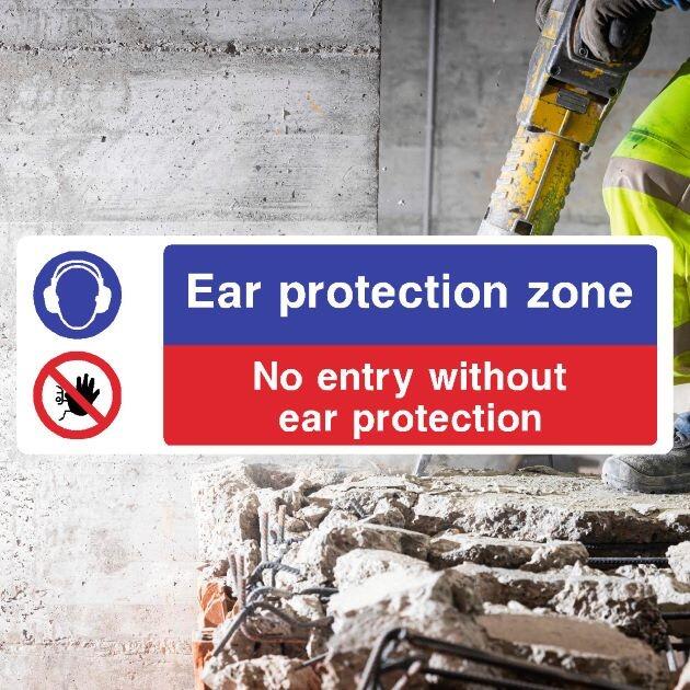 Ear Protection Zone Sign v3-The Safety Sheep Store