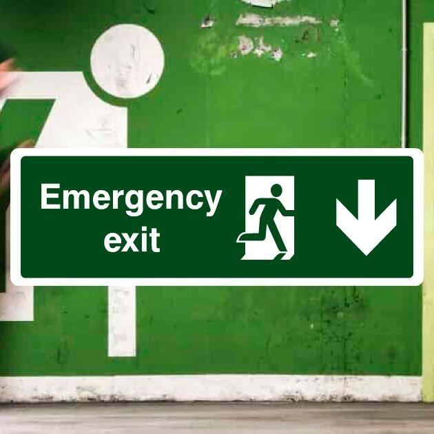 Emergency Exit Sign Down Arrow-The Safety Sheep Store