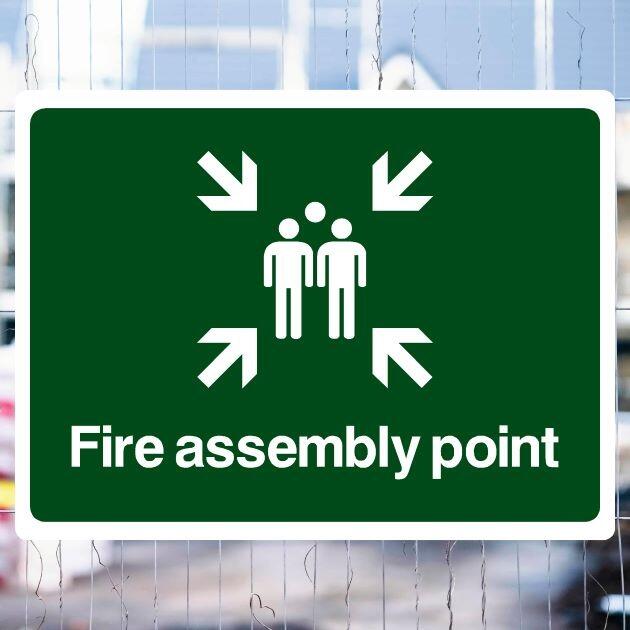 Fire Assembly Point Sign Landscape - UK Safety Signs Store