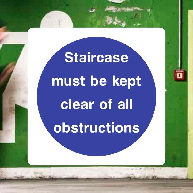 Staircase Clear Of Obstructions Sign - UK Safety Signs Store