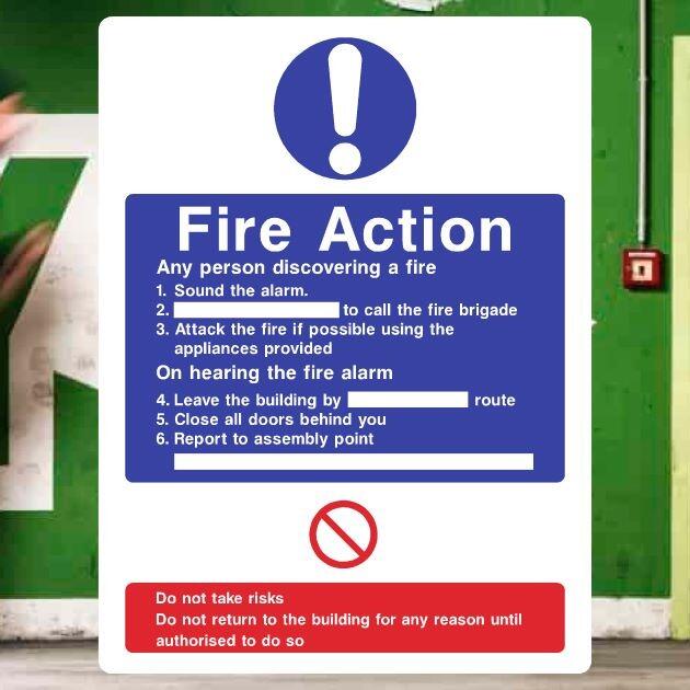 Fire Action 6 Point Sign-The Safety Sheep Store
