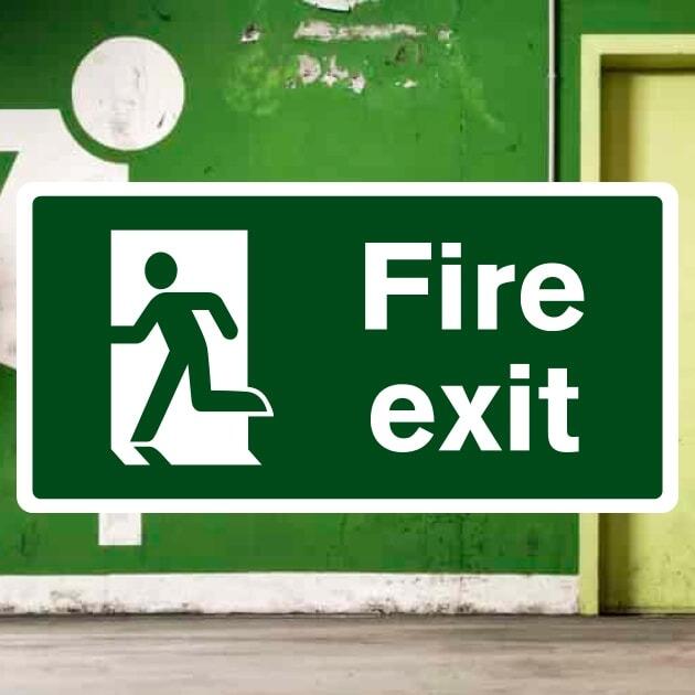 Fire Exit Left Emergency Escape Safety Sign-The Safety Sheep Store