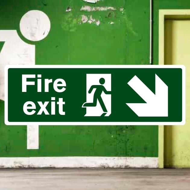 Fire Exit Right Down Sign-The Safety Sheep Store