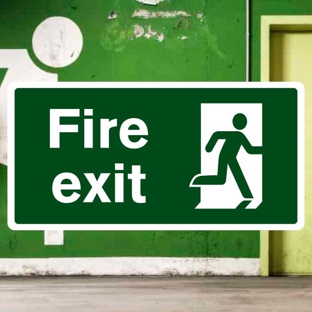 Fire Exit Right Emergency Escape Safety Sign-The Safety Sheep Store