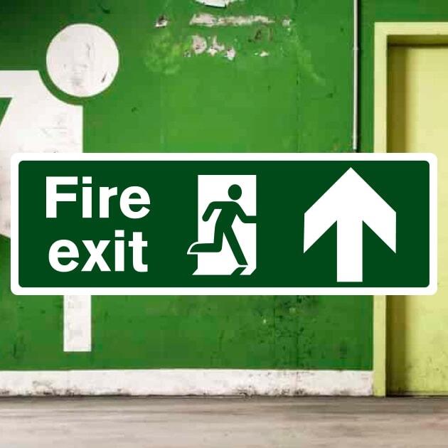 Fire Exit Up Sign-The Safety Sheep Store