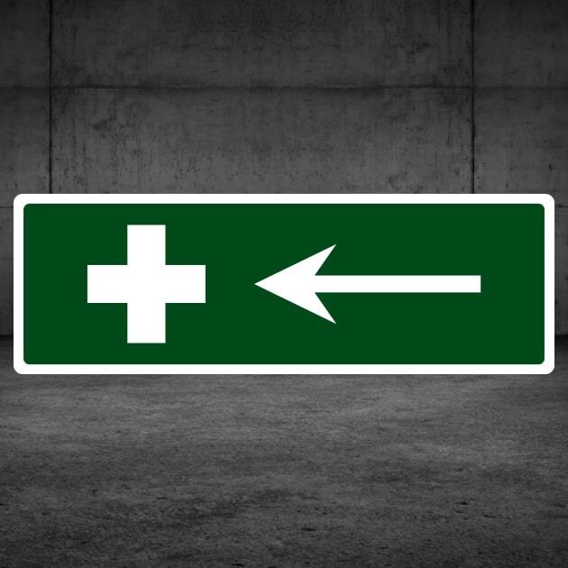 First Aid Sign Left Arrow-The Safety Sheep Store