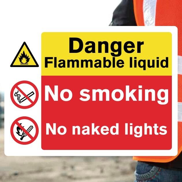 Flammable Liquid No Smoking Naked Lights Sign-The Safety Sheep Store