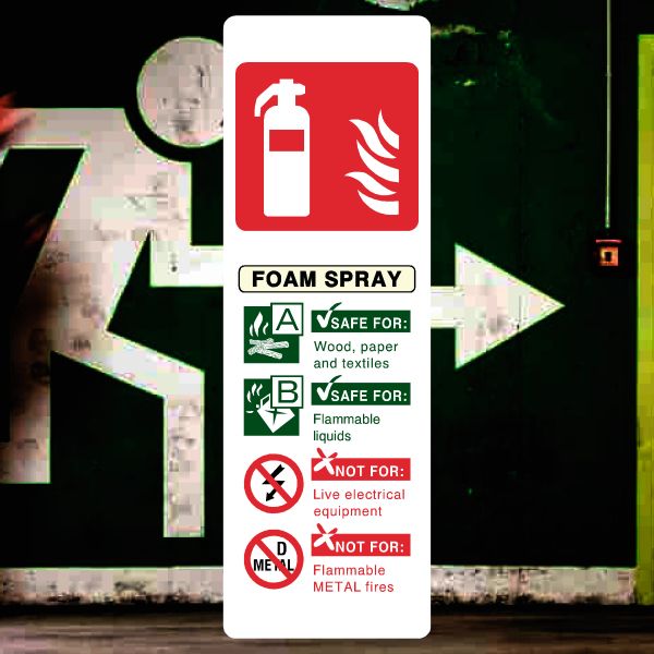 Foam Spray Extinguisher Sign-The Safety Sheep Store