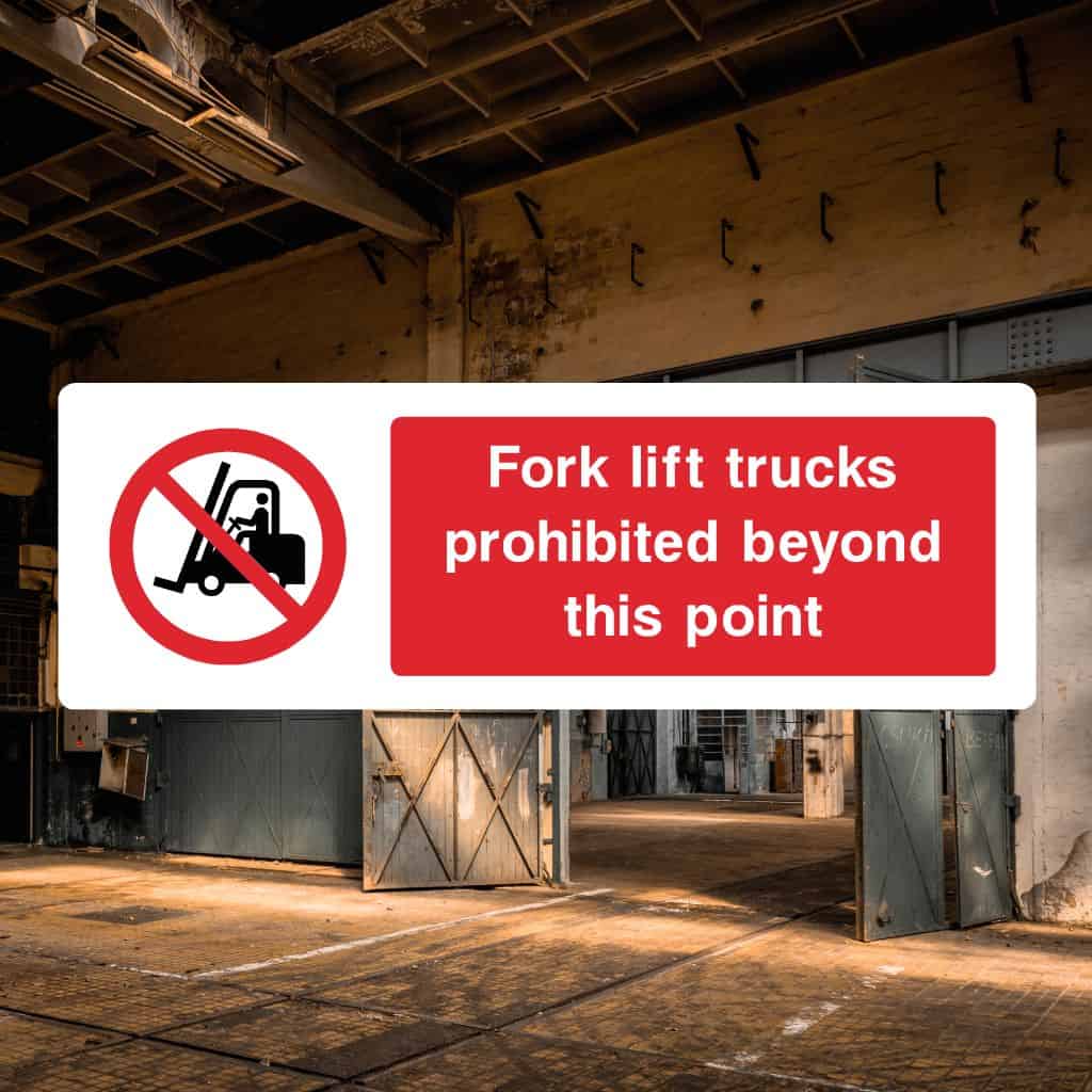 Fork Lift Trucks Prohibited Beyond Sign-The Safety Sheep Store