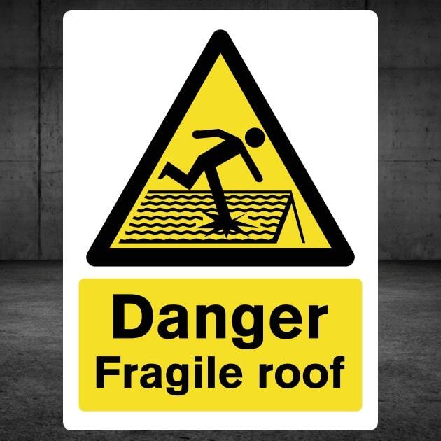 Fragile Roof Danger Sign-The Safety Sheep Store