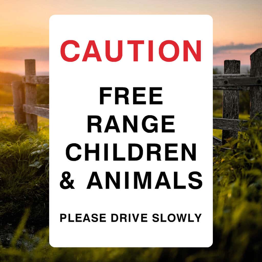 Free Range Children Sign-The Safety Sheep Store