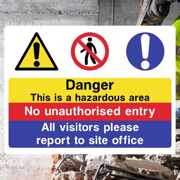 Hazardous Area Report To Site Office Sign-The Safety Sheep Store