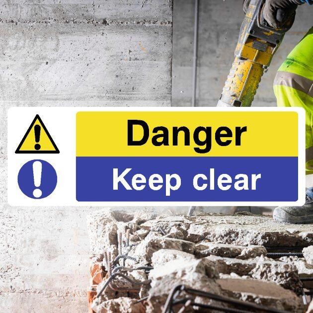 Keep Clear Danger Sign-The Safety Sheep Store