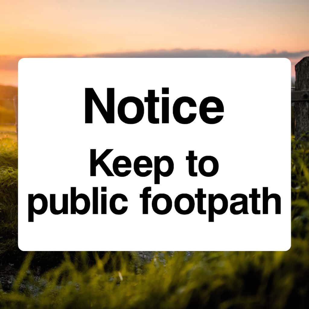 Keep To The Public Footpath Sign-The Safety Sheep Store