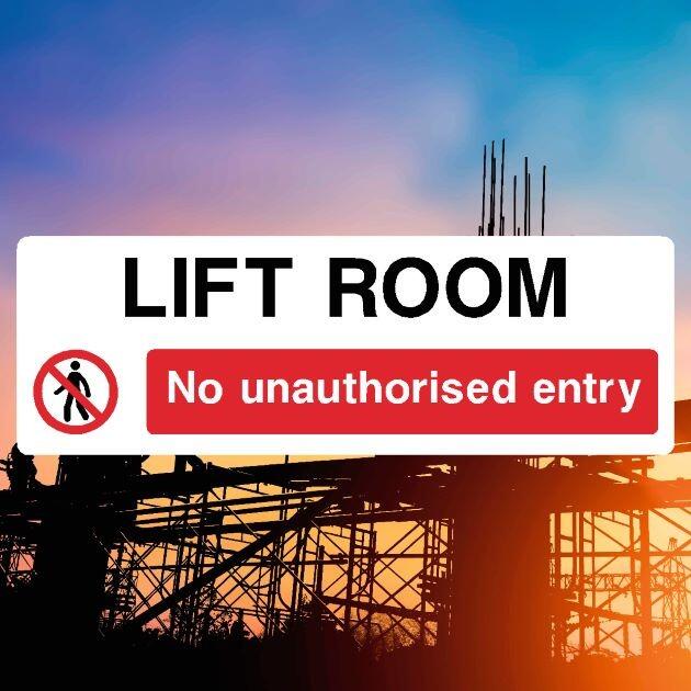 Lift Room No Unauthorised Entry Sign-The Safety Sheep Store