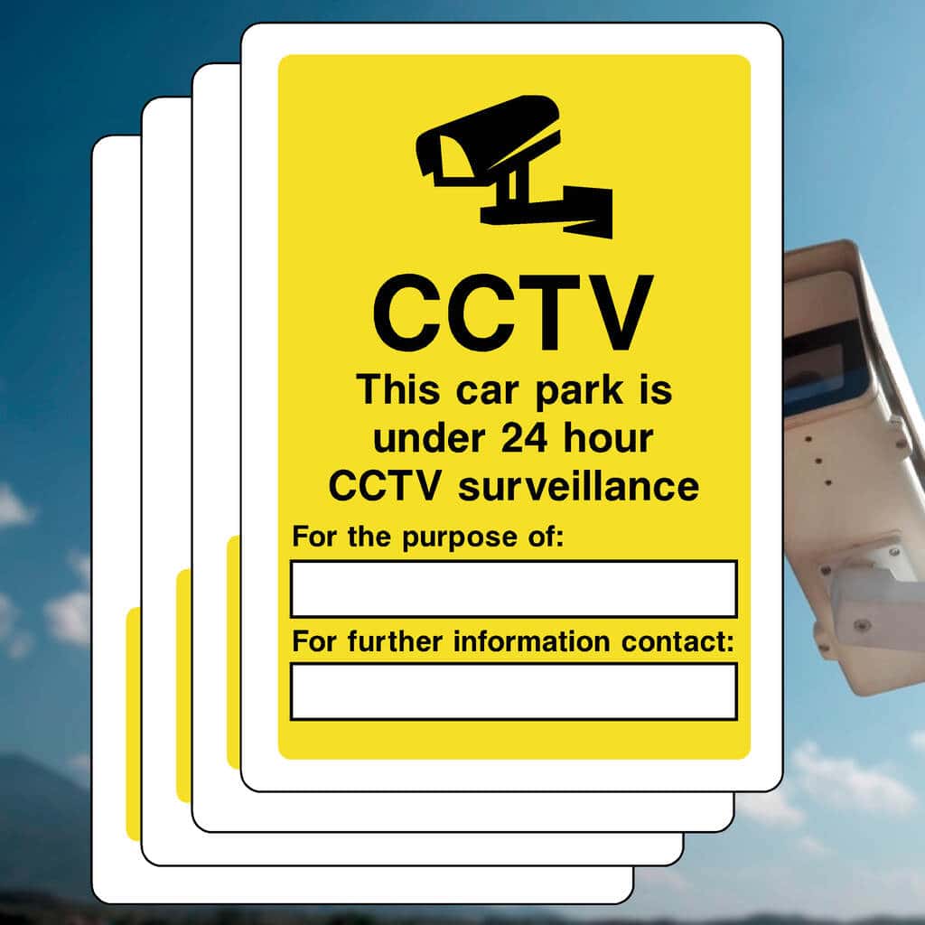 Multipack CCTV Car Park Surveillance Sign | 5 Pack-The Safety Sheep Store