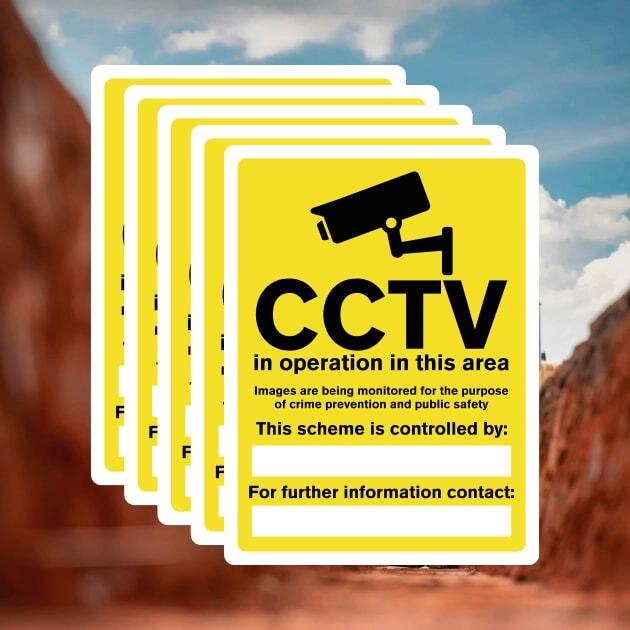 Multipack CCTV In Operation In Area Signs | 5 Pack-The Safety Sheep Store